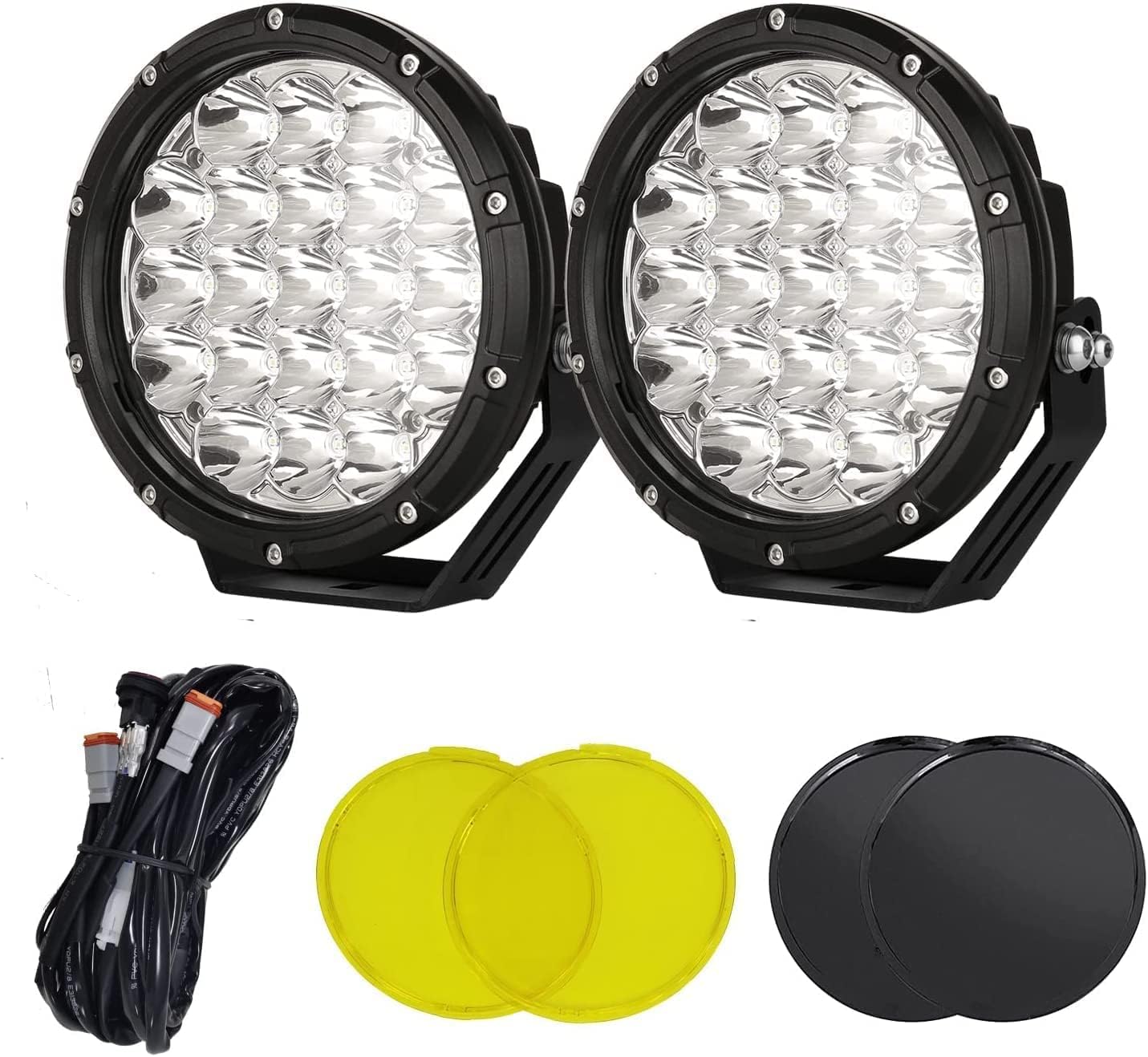 BIGLIONX 7in LED Offroad Lights 210W 32K LM Amber Spot Bar