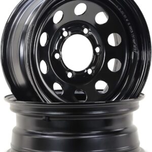 LIBRA 15x6 Black Mod Trailer Wheels, 6x5.5in, Set of 2