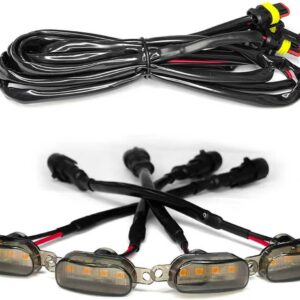 Amber LED Grille Lights for Ford F-150, Ram 1500 (4-Pack)