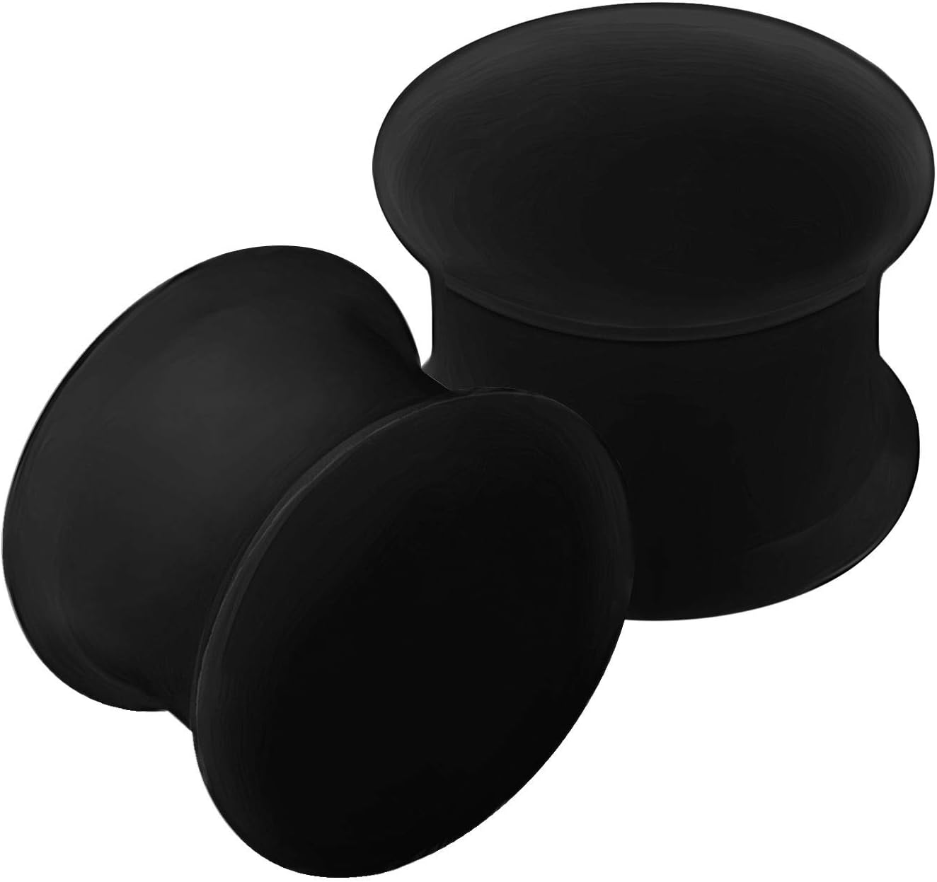 Black Silicone Ear Stretcher 12mm Gauges 2PCS