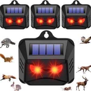 4-Pack Solar Predator Eyes Animal Deterrent Lights