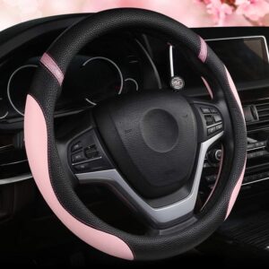 Pink Leather Steering Wheel Cover - Cxtiy 15"