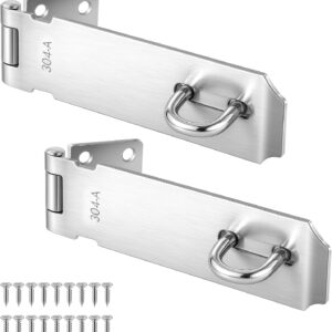 2 Pack 5in Stainless Steel Door Hasp Locks w/Screws
