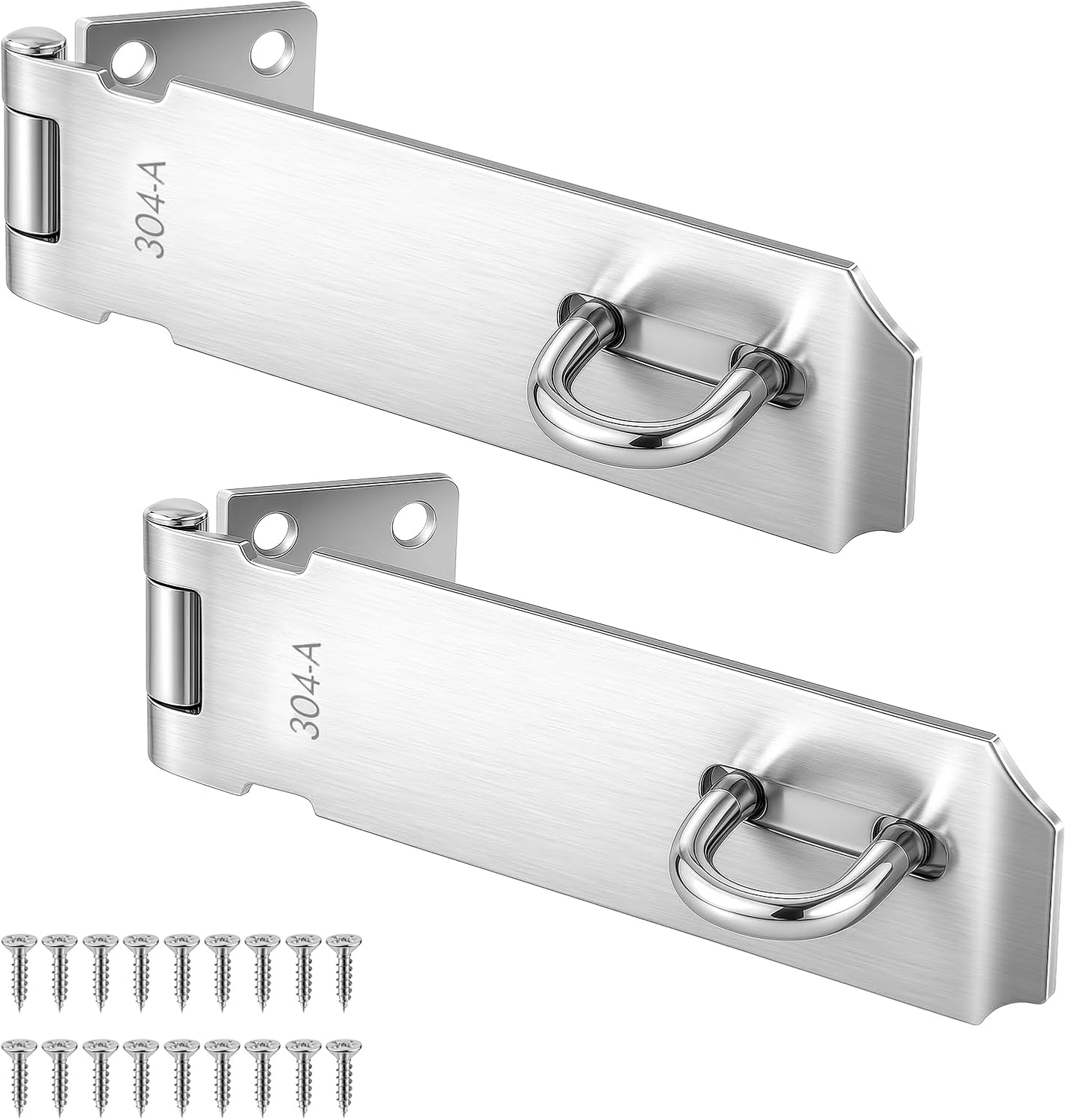 2 Pack 5in Stainless Steel Door Hasp Locks w/Screws