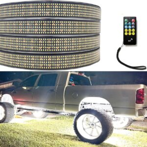 15.5in White 5-Row LED Wheel Ring Lights, 4320 LEDs, 12V, RF Remote