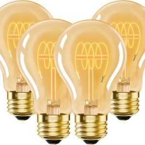 Blingcolor 4-Pack A19 Vintage LED Bulbs 40W Equivalent