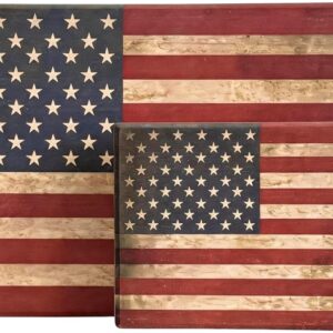 Vintage USA Flag Decor Set – 2-Pc Patriotic Signs