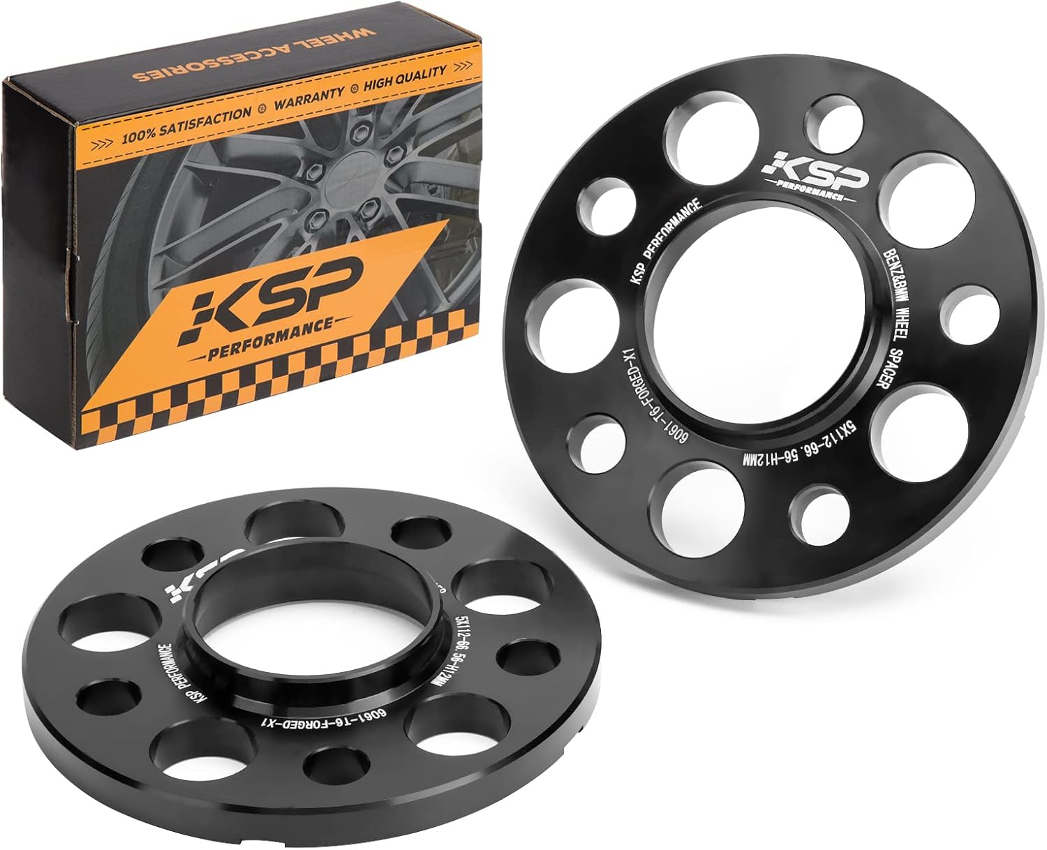 KSP 5x112mm Forged Wheel Spacers – 12mm, 66.56mm Hub