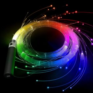Rechargeable LED Fiber Optic Whip with 50 Color Modes