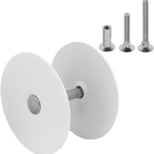 2pcs Door Hole Cover Plates - White Carbon Steel Filler