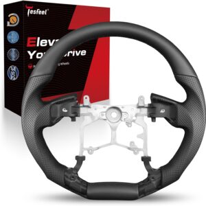 Black Leather Steering Wheel Frame for Toyota 2010-2023