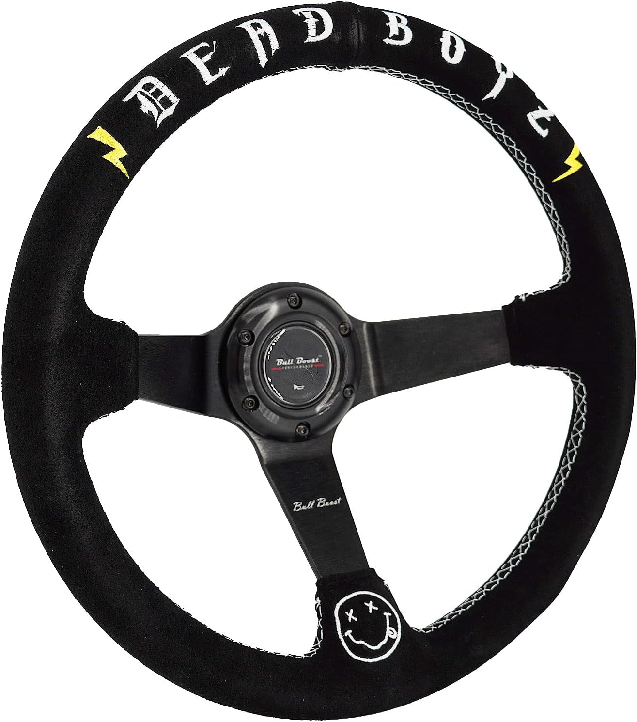 DEADBOYZ 350mm Alcantara Steering Wheel, 6-Bolt, Racing Style