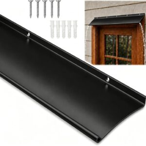 4" Black Aluminum Door Rain Drip Guard - Prismique