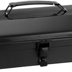HARFINGTON 14.2" Steel Tool Box, Portable, Black