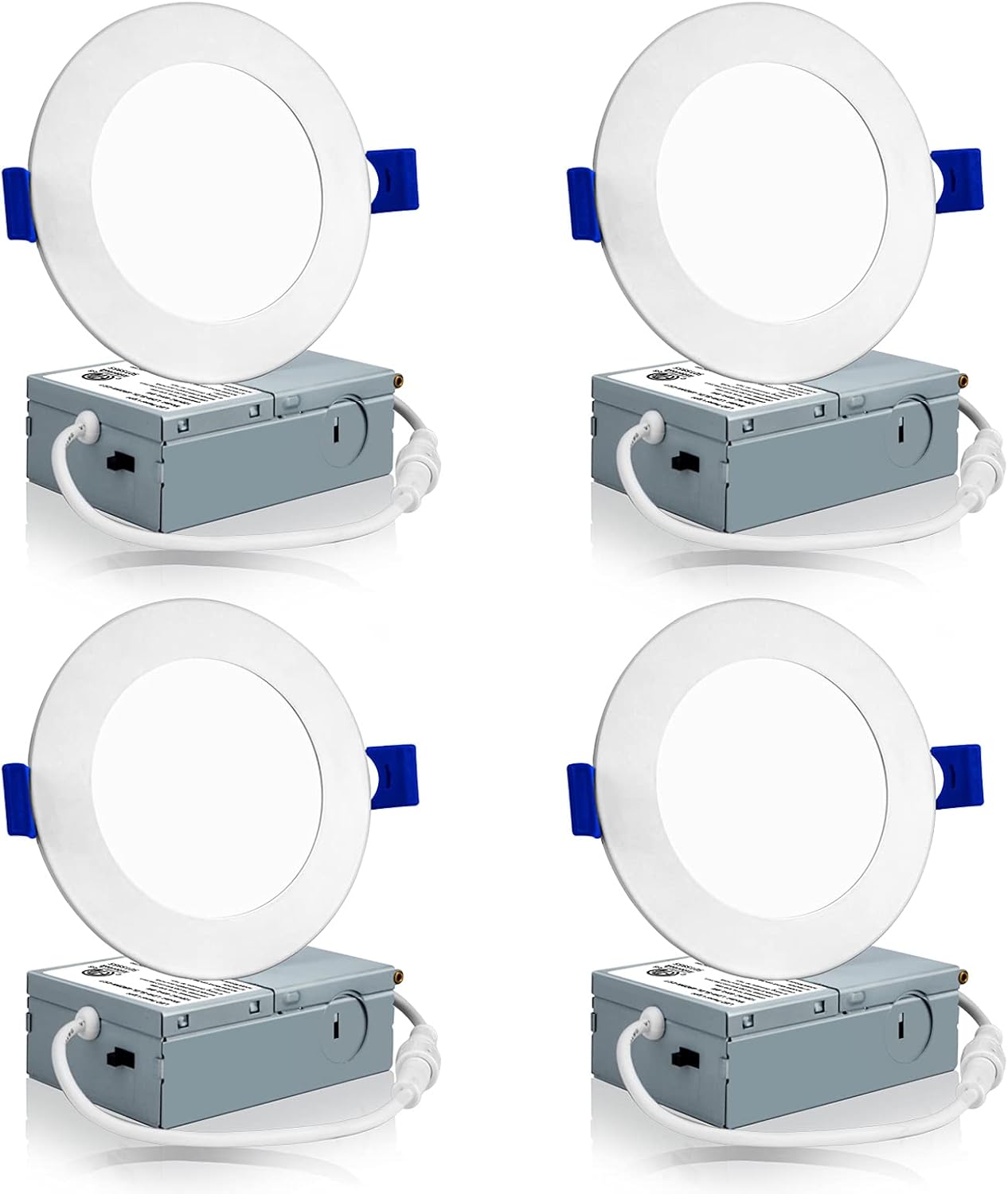 Meconard 4-Pack LED Recessed Ceiling Lights 4" Selectable 3000K-5000K