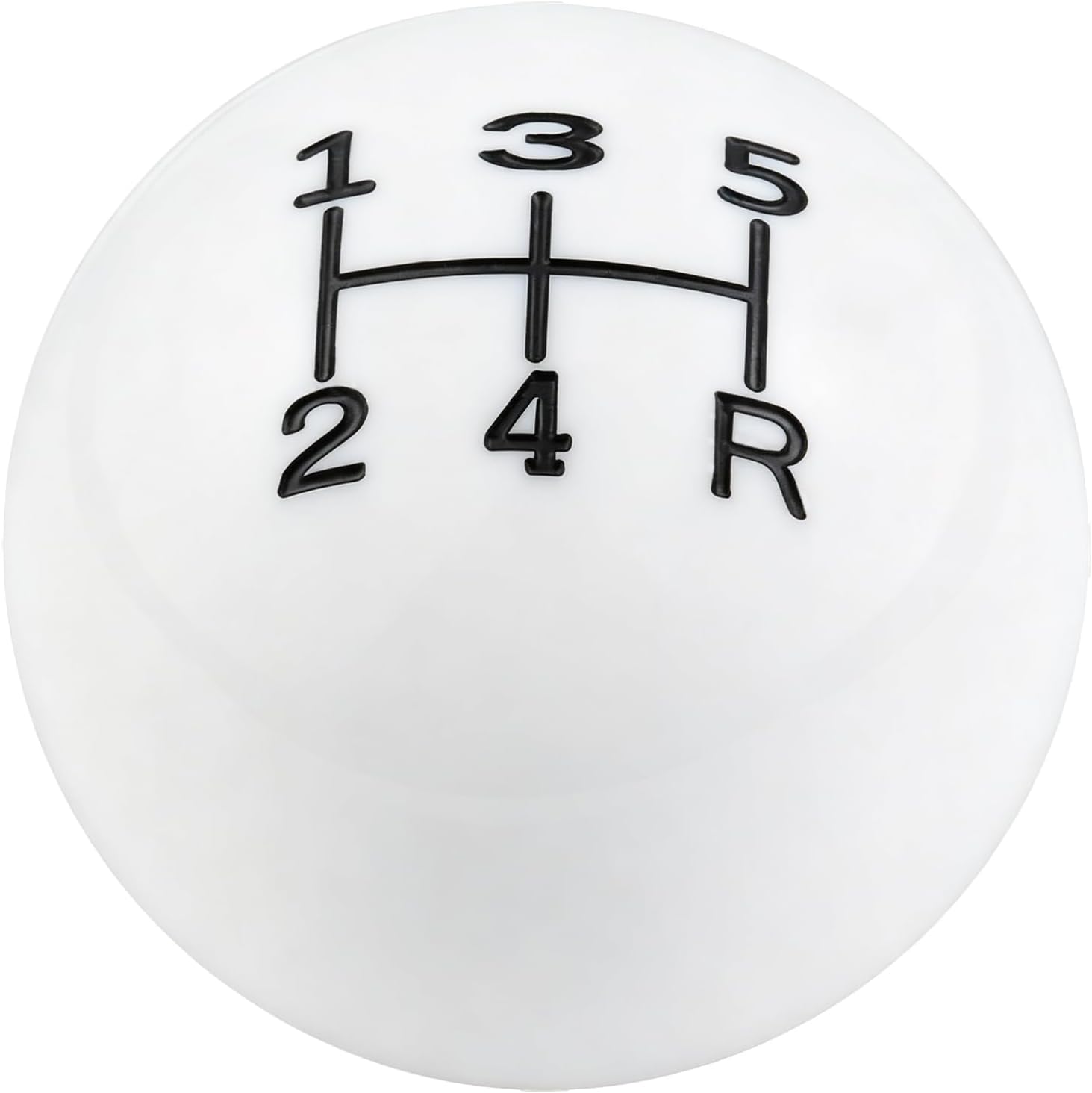 Abfer 5-Speed Ball Shift Knob for Car Gear Stick (White)