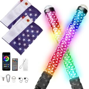 KEMIMOTO RGB Whip Lights for UTVs & ATVs, Waterproof LED