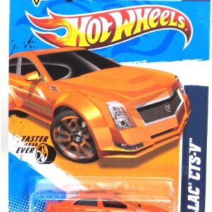 Hot Wheels 2012 Cadillac CTS-V Orange Die Cast #100/247