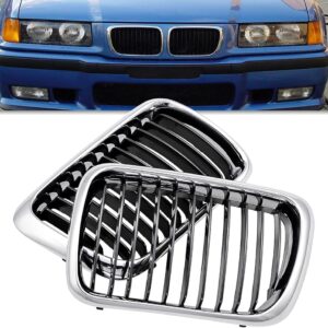 Chrome & Black Billet Kidney Grille for BMW E36 1997-1999