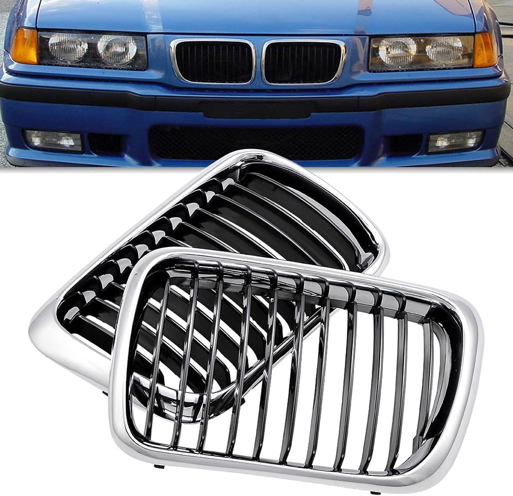Chrome & Black Billet Kidney Grille for BMW E36 1997-1999