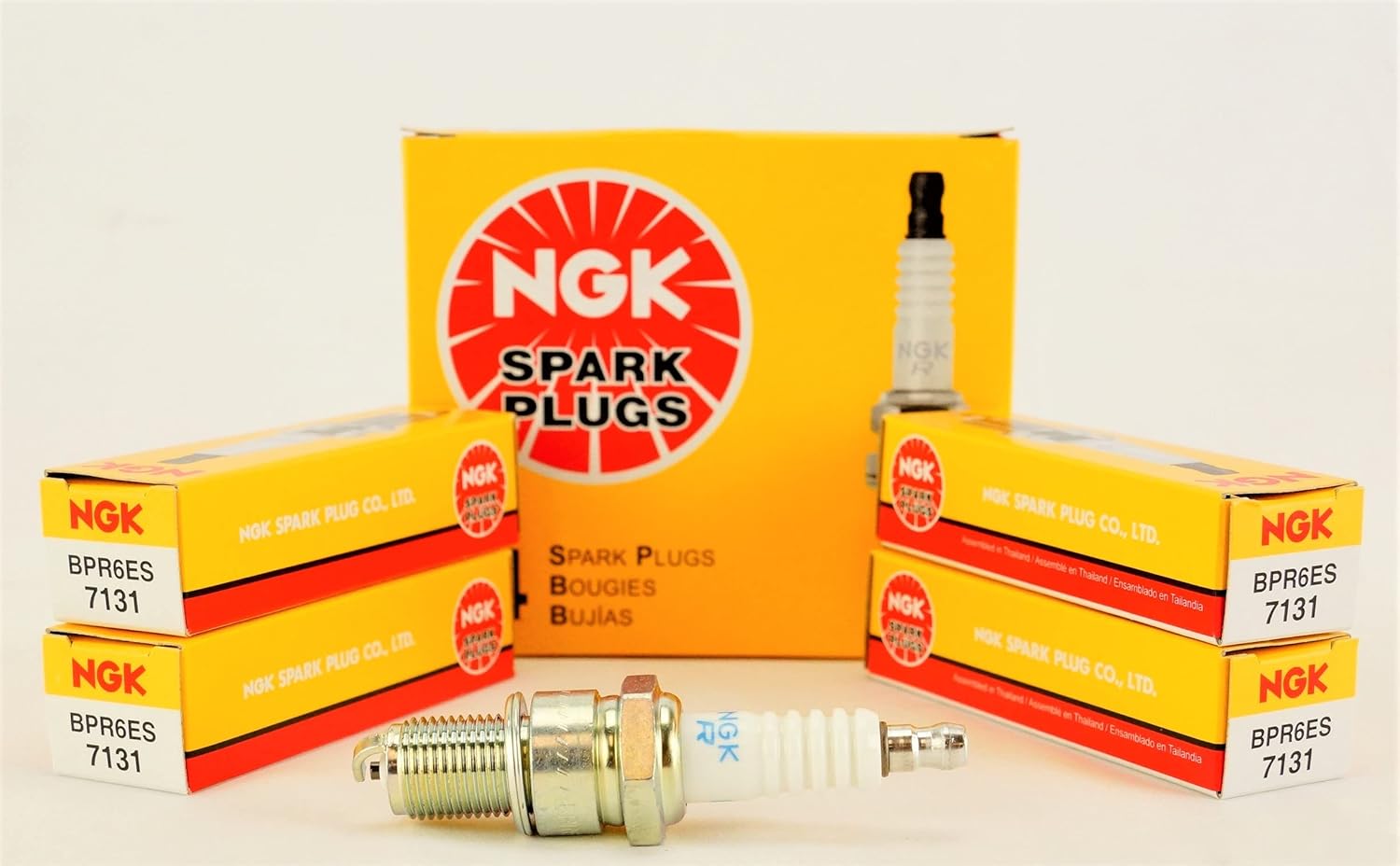 NGK BPR6ES Spark Plugs, Set of 4