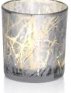 Zodax Silver Frosted LED Glass Hurricane (3")