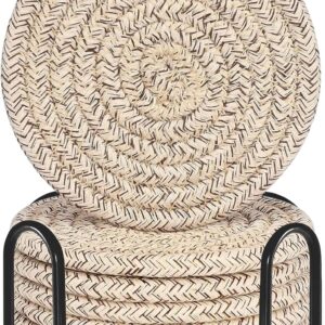ABenkle 8-Piece Cotton Coaster Set with Holder