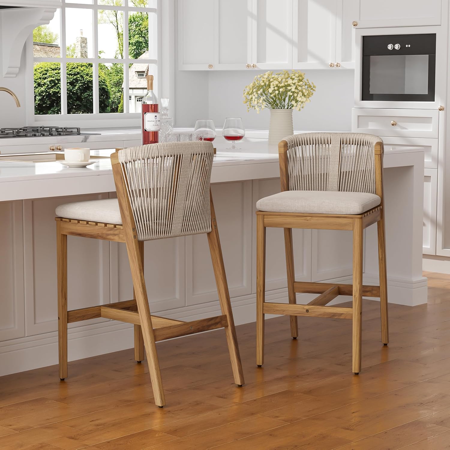 Christopher Knight Home Outdoor Acacia Barstool Set of 2