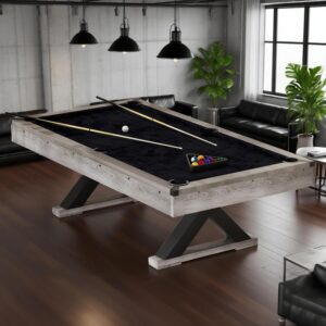 84" Vaztrlus Rustic Grey Pool Table w/ Accessories