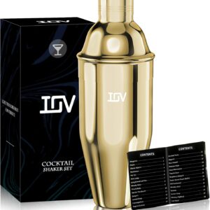 IOV 24 oz Cocktail Shaker w/ Strainer, Gold