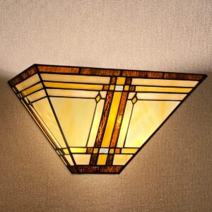 Capulina Tiffany Wall Sconce, Cream Mission Stained Glass