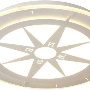 Nautical Compass LED Ceiling Light - Dimmable 3 Colors (White, 42cm)