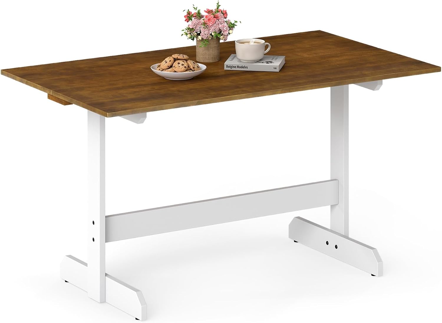 Tangkula 55" Dining Table - Solid Wood for 4-6 People