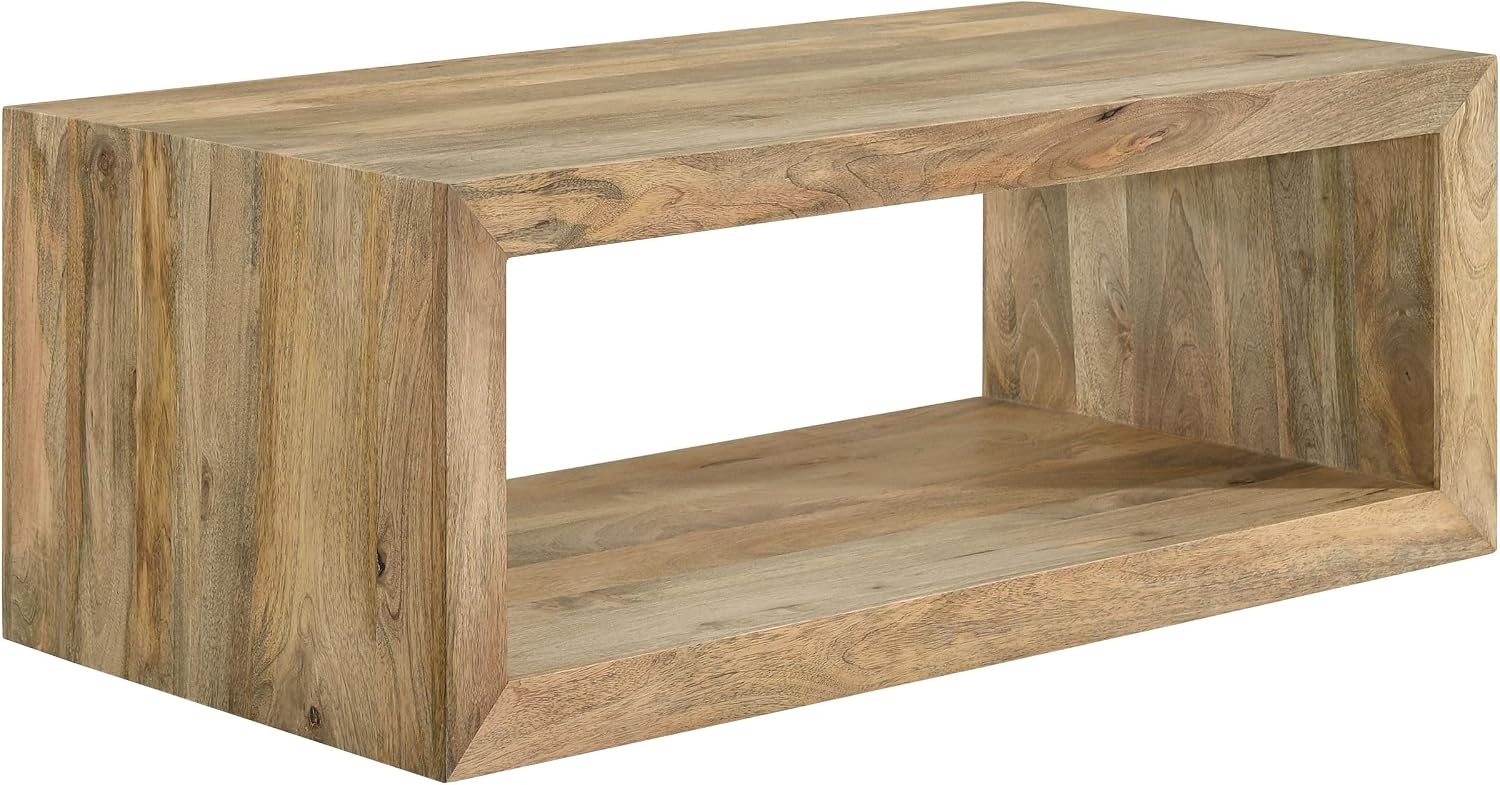 Mango Wood Coffee Table 46" - Natural Finish - Benton Series