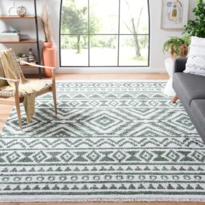 SAFAVIEH Augustine 9' x 12' Green Rug, Boho Tribal Design