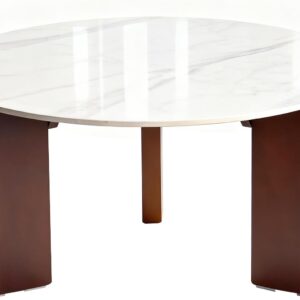 31.5" Round Sintered Stone Coffee Table - Sturdy Modern Design