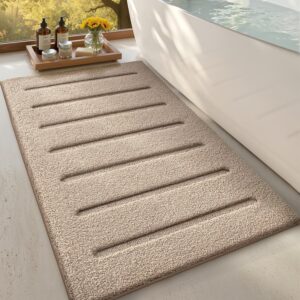 LUMI Plush Non-Slip Bath Rug 24x43" Beige