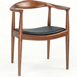 Polynices Walnut Dining Chair - Kennedy Armchair w/ PU Leather