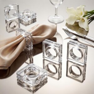 Set of 6 Crystal Napkin Rings - Elegant Wedding Decor