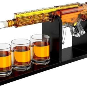 AR15 Whiskey Decanter Gift Set for Dad – Military-Themed Barware
