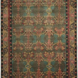 8x10 Handmade Wool Donegal Area Rug in Gray & Green