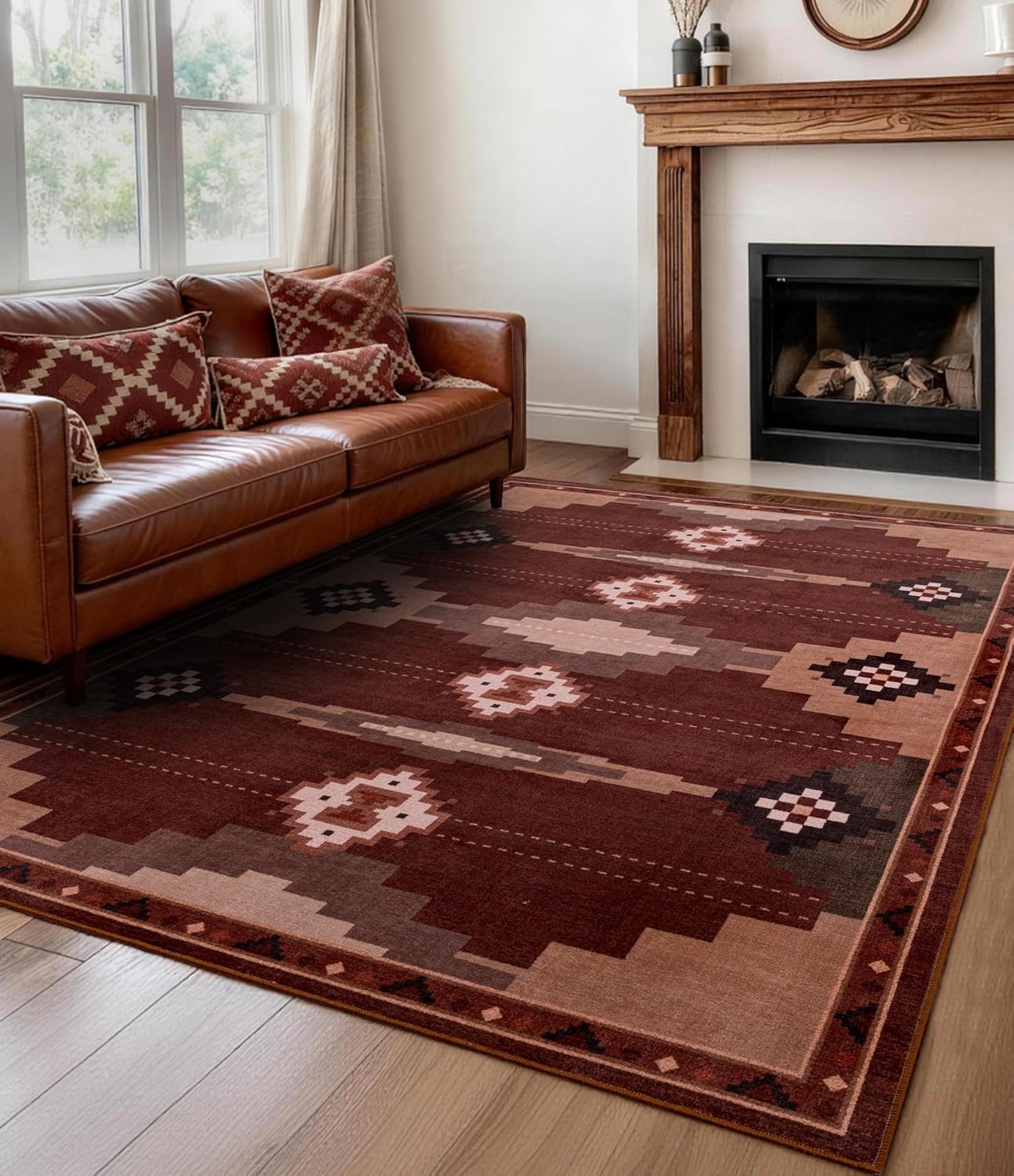 YIHOUSE 5x7 Southwestern Rug - Soft & Washable