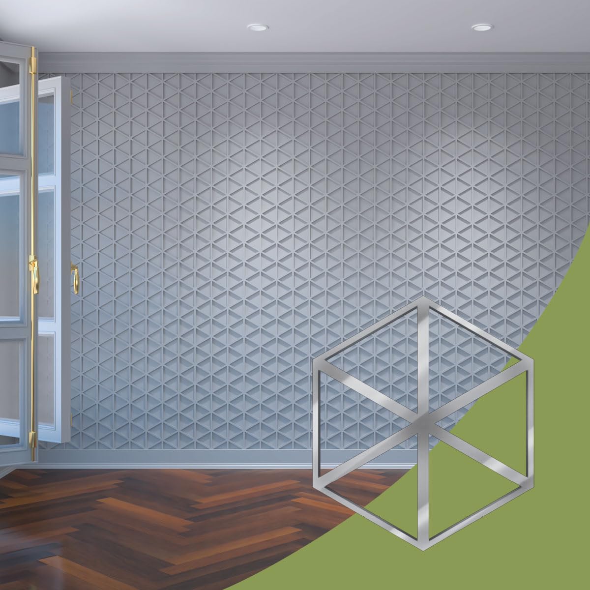 Ekena Silver Mirror Wall Panels 7.4" x 8.5"