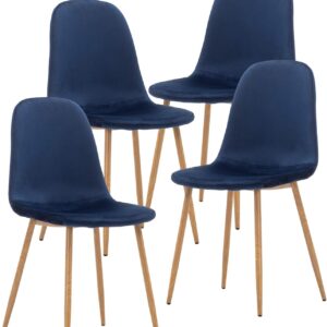 Mid-Century Velvet Dining Chairs - Set of 4