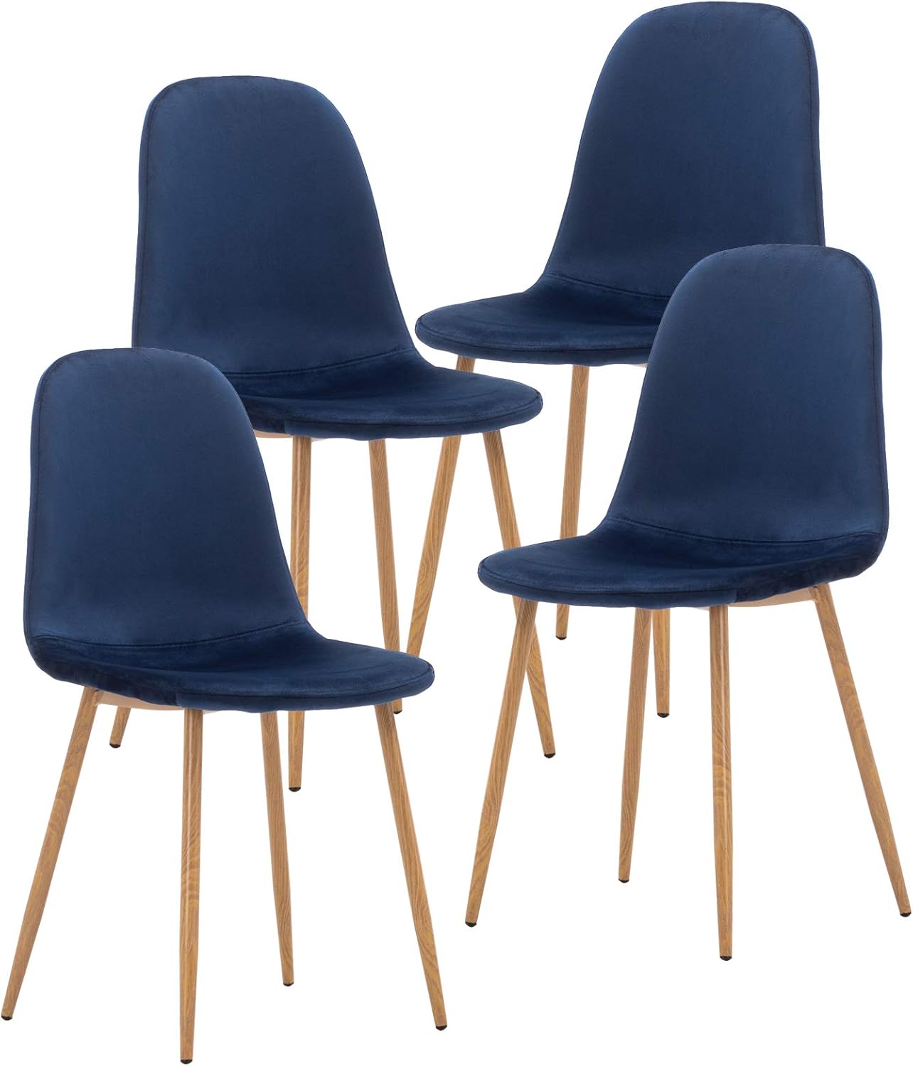 Mid-Century Velvet Dining Chairs - Set of 4