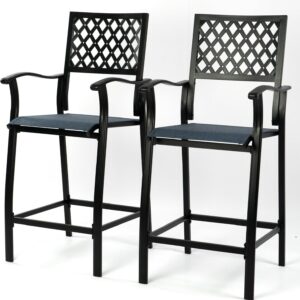 Kozyard Counter Height Bar Stools, Set of 2 - Navy Blue
