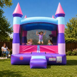 Pink/Purple Castle Bounce House, 13x12ft, w/Blower & Kit