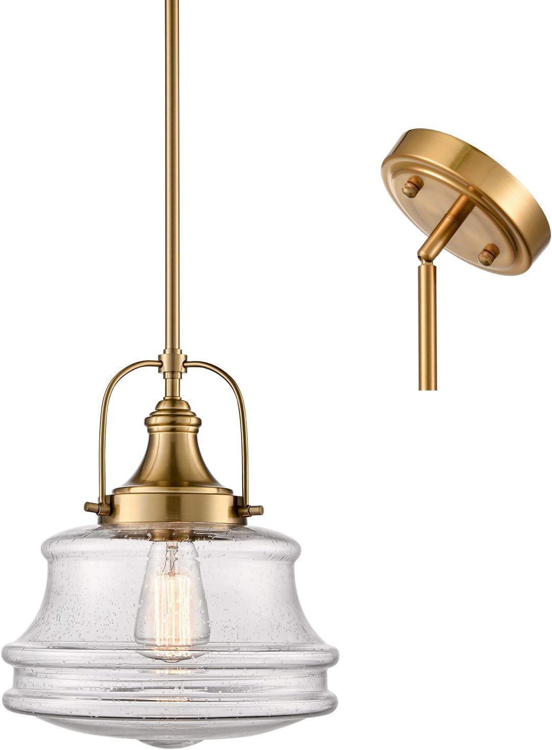 DEYNITE Gold Glass Pendant Light - Adjustable Dimmable