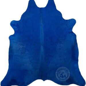 Navy Blue Cowhide Rug - 6x7-8ft Real Leather Rug