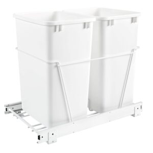 Rev-A-Shelf Double 35 Qt Pullout Trash Can, White